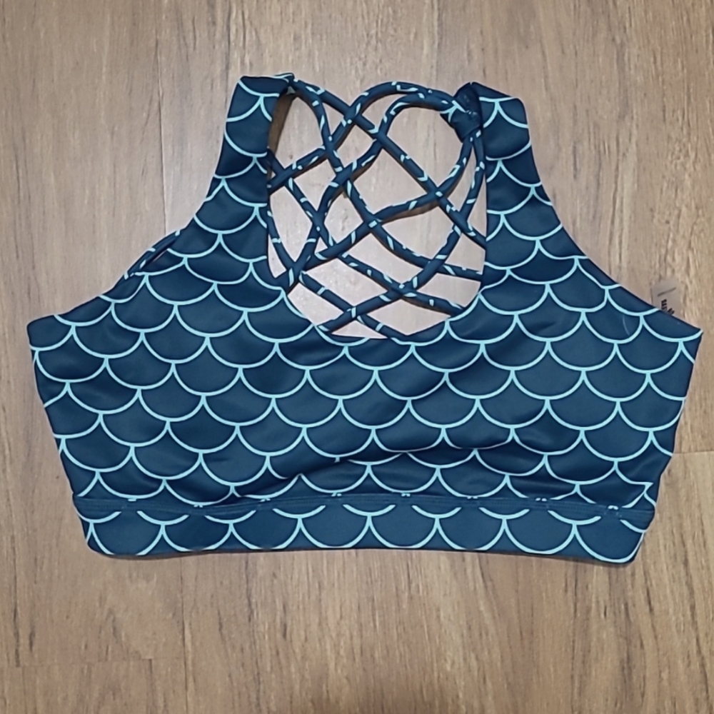 Constantly Varied Gear fish scale sports bra, size small.